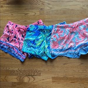 3 pairs of Lilly Pulitzer lounge shorts